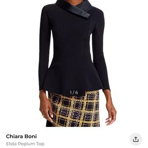 Chiara Boni Black Peplum Blouse